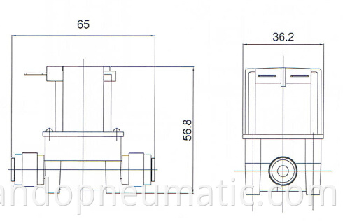 ro inlet outlet solenoid valve drawing